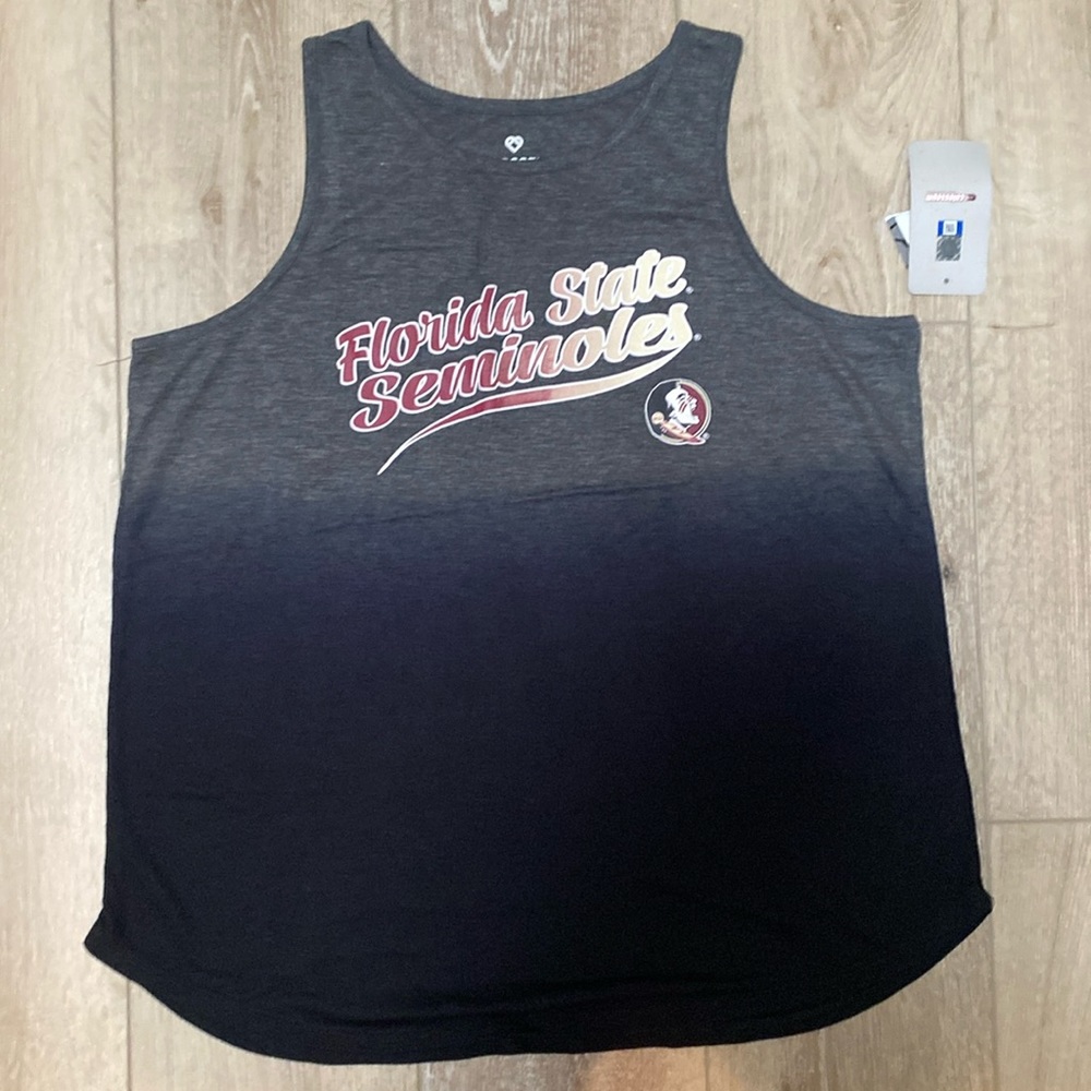 New Florida State Seminole’s colorblock black gray FSU tank top Size Medium